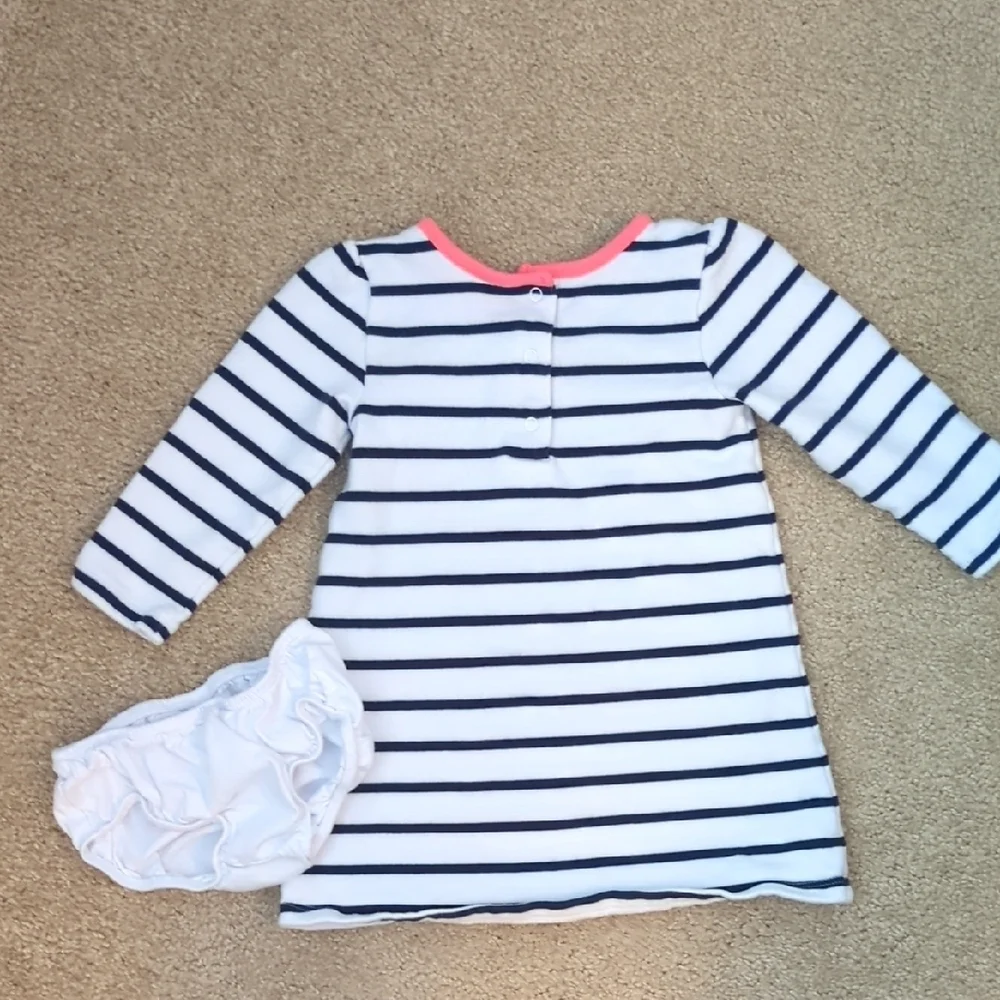 Gymboree Navy and Pink Striped Baby Dress